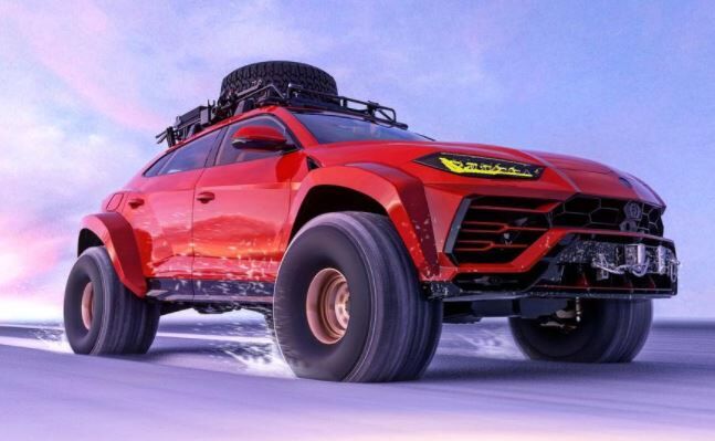 Lamborghini Urus on ice