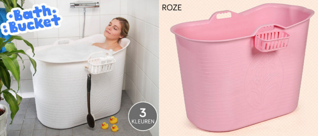 Illustratie voor: Heb je geen bad in huis? Met deze Bath Bucket kun je toch badderen