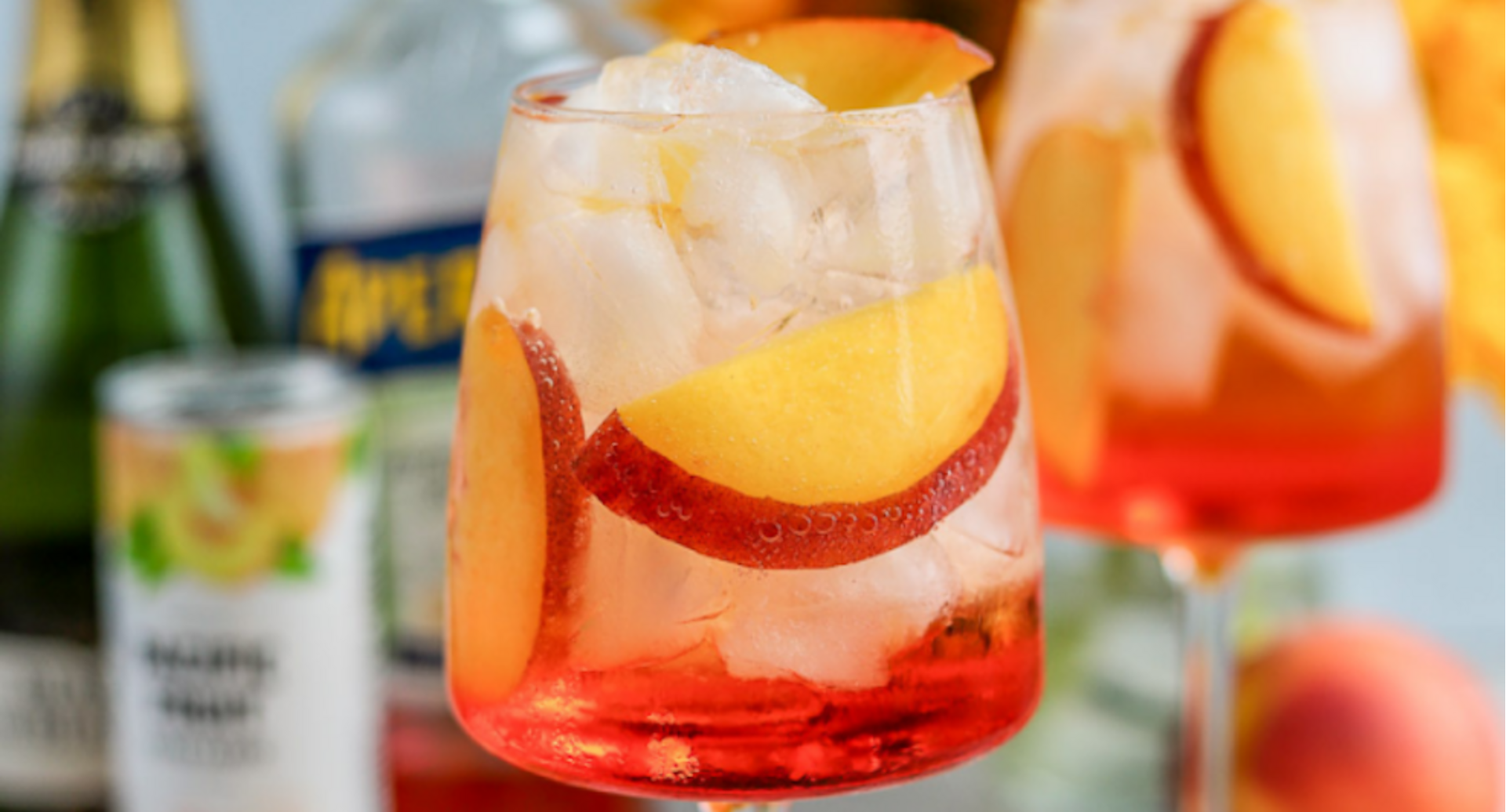 peach aperol spritz