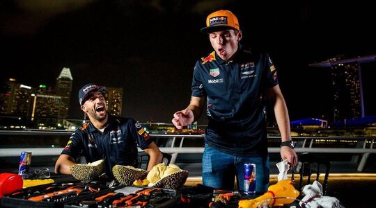 max verstappen daniel ricciardo durian fruit gewoonvoorehm red bull